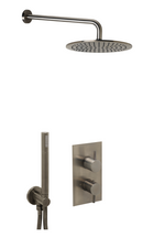 JTP Vos Concealed Shower Kit Valves 2 Outlet Brushed Black Overhead Complete Set