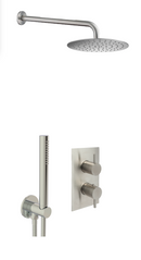 JTP Inox Concealed Shower Kit 2 Valves 2 Outlet Stainless Steel Overhead Complete Set