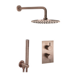 JTP Vos Concealed Shower Kit Valves 2 Outlet Brushed Bronze Overhead Complete Set