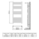 Reina Capo Straight Heated Towel Rail - 800mm x 500mm - Anthracite