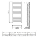 Reina Capo Straight Heated Towel Rail - 800mm x 600mm - Chrome