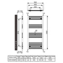 Reina Capo Straight Heated Towel Rail - 1000x500mm - Anthracite CPO1050AF