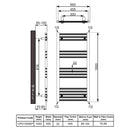 Reina Capo Straight Heated Towel Rail - 1000mm x 500mm - White