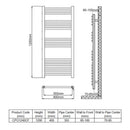 Reina Capo Straight Heated Towel Rail - 1200mm x 400mm - Chrome