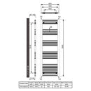 Reina Capo Straight Heated Towel Rail - 1600x600mm - White CPO1660WF