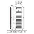 Reina Capo Straight Heated Towel Rail - 1800mm x 400mm - Black