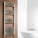 Reina Capo Curved Heated Towel Rail - 1800mm x 500mm - Chrome