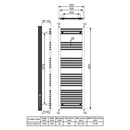 Reina Capo Straight Heated Towel Rail - 1800mm x 600mm - Anthracite