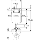 Geberit Sigma Concealed Slim Cistern 8 Cm, 6 / 3 Litres For Back To Wall Toilet Rimless 109.792.00.1