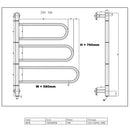 Reina Orne Electric Designer Heated Towel Rail - 750x550mm - Polished Stainless Steel DE-ORN7555P