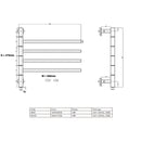 Reina Rance Electric Designer Heated Towel Rail - 455x500mm - Polished Stainless Steel DE-RNC4550P