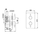 JTP Florence 2 Outlet Thermostatic Concealed Shower Valve and Designer Handle - Chrome