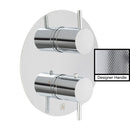 JTP Florence 2 Outlet Thermostatic Concealed Shower Valve With Oval Backplate and Designer Handle - Chrome
