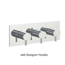 JTP Florence 3 Outlet 3 Handle Horizontal Thermostatic Concealed Shower Valve and Designer Handle - Chrome
