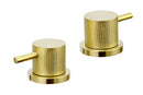 JTP Vos 2 Outlet 3 Handle Brushed Brass Thermostatic Concealed Shower Valve with Designer Handle