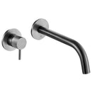 JTP Vos 2 Hole Wall Mounted Basin Mixer Tap - 150mm Spout Reach with Designer Handle - Brushed Black DH27273BBLSP