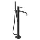 JTP Vos Floor Standing Bath Shower Mixer Tap with Kit and Designer Handle - Brushed Black DH27534BBL