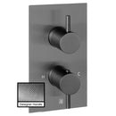 JTP Vos 2 Outlet Thermostatic Concealed Shower Valve with Designer Handle - Brushed Black DH27671ABBL