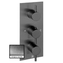 JTP Vos 3 Outlet 3 Handle Thermostatic Concealed Shower Valve with Designer Handle - Brushed Black DH27691ABBL