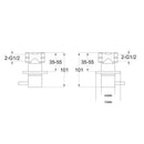 JTP Vos Wall Mounted Side Valves Pair with Designer Handle - Brushed Black DH27089BBL