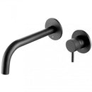 JTP Vos 2 Hole Wall Mounted Basin Mixer Tap - 150mm Spout Reach with Designer Handle - Matt Black DH28273MBSP