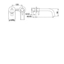 JTP Vos 2 Hole Wall Mounted Basin Mixer Tap Brushed Black 250mm Spout Reach with Designer Handle