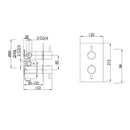 JTP Vos 1 Outlet Thermostatic Concealed Shower Valve with Designer Handle - Brushed Black DH27651ABBL