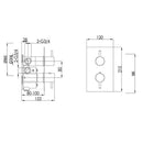 JTP Vos 2 Outlet Thermostatic Concealed Shower Valve with Designer Handle - Brushed Black DH27671ABBL