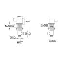 JTP Vos Deck Mounted Panel Valves Pair with Designer Handle - Brushed Black DH27809BBL