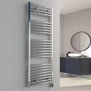 Reina Diva Flat Electric Towel Rail - 1400mm x 500mm - Chrome
