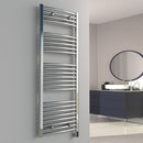 Reina Diva Curved Electric Towel Rail - 1600mm x 600mm - Chrome