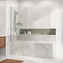 Roman Embrace Standard Pivot Bath Screen - 1500mm x 820mm - 6mm Glass - Polished Chrome