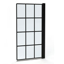 Roman Embrace Standard Pivot Bath Screen - 1500mm x 820mm - 6mm Glass - Matt Black Grid