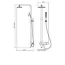 JTP Cool Touch 2 Outlets Round Thermostatic Bar Mixer Shower with adjustable riser and shower kit - Chrome