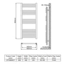 Reina Capo Flat Electric Towel Rail - 800mm x 400mm - Chrome