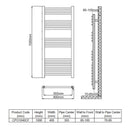 Reina Capo Flat Electric Towel Rail - 1000mm x 400mm - Chrome
