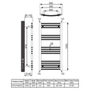 Reina Capo Curved Electric Towel Rail - 1000x600mm - Chrome ECPO1060CC