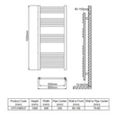 Reina Capo Flat Electric Towel Rail - 1000mm x 600mm - Chrome