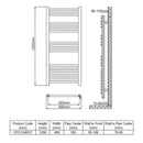 Reina Capo Flat Electric Towel Rail - 1200mm x 400mm - Chrome