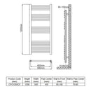 Reina Capo Flat Electric Towel Rail - 1200mm x 500mm - Chrome