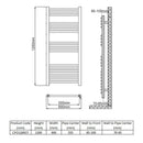 Reina Capo Flat Electric Towel Rail - 1200x600mm - Chrome ECPO1260CF