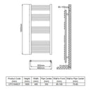 Reina Capo Flat Electric Towel Rail - 1600mm x 400mm - Chrome