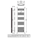 Reina Capo Curved Electric Towel Rail - 1600mm x 600mm - Chrome
