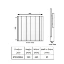 Reina Serre Electric Designer Radiator - 580mm x 480mm - White