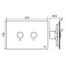 JTP Metal Pneumatic Dual Flush Plate - Brushed Brass