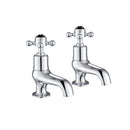 JTP Grosvenor Crosshead Traditional retro Bath Taps Pair Chrome - Black