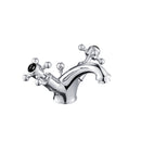 JTP Grosvenor Traditional Retro Crosshead Basin Mixer Tap with Pop Up Waste Chrome - Black