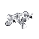 JTP Grosvenor Black Crosshead Wall Mounted Bath Filler Tap - Chrome
