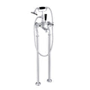 JTP Grosvenor Black Crosshead Freestanding Bath Shower Mixer Tap with Kit - Chrome