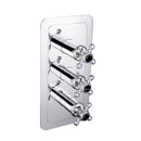 JTP Grosvenor Black 2 Outlet 3 Handle Crosshead Thermostatic Concealed Shower Valve -Chrome